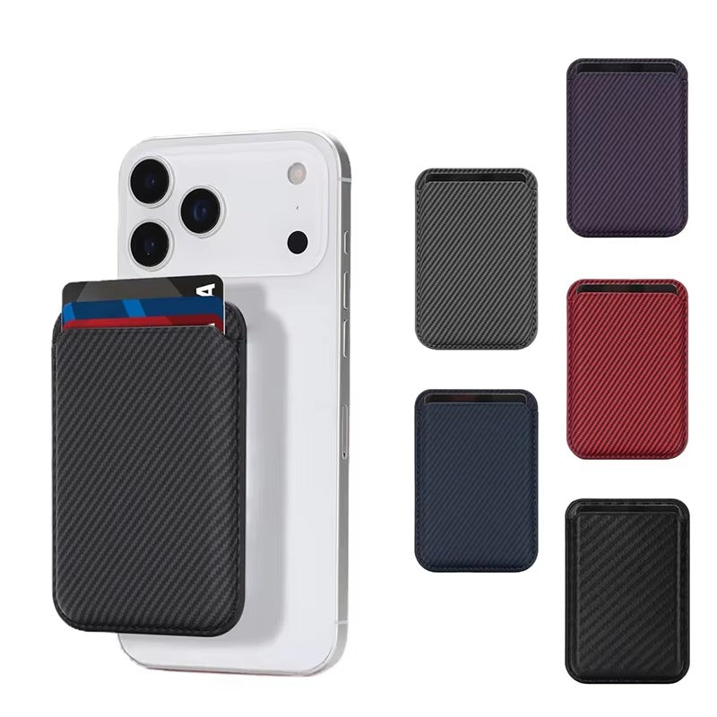 Elite iPhone Carbon Fiber MagSafe Wallet, Strong Magnetic Card Holder with Slim Storage Pocket, Anti-Fingerprint Lightweight Design