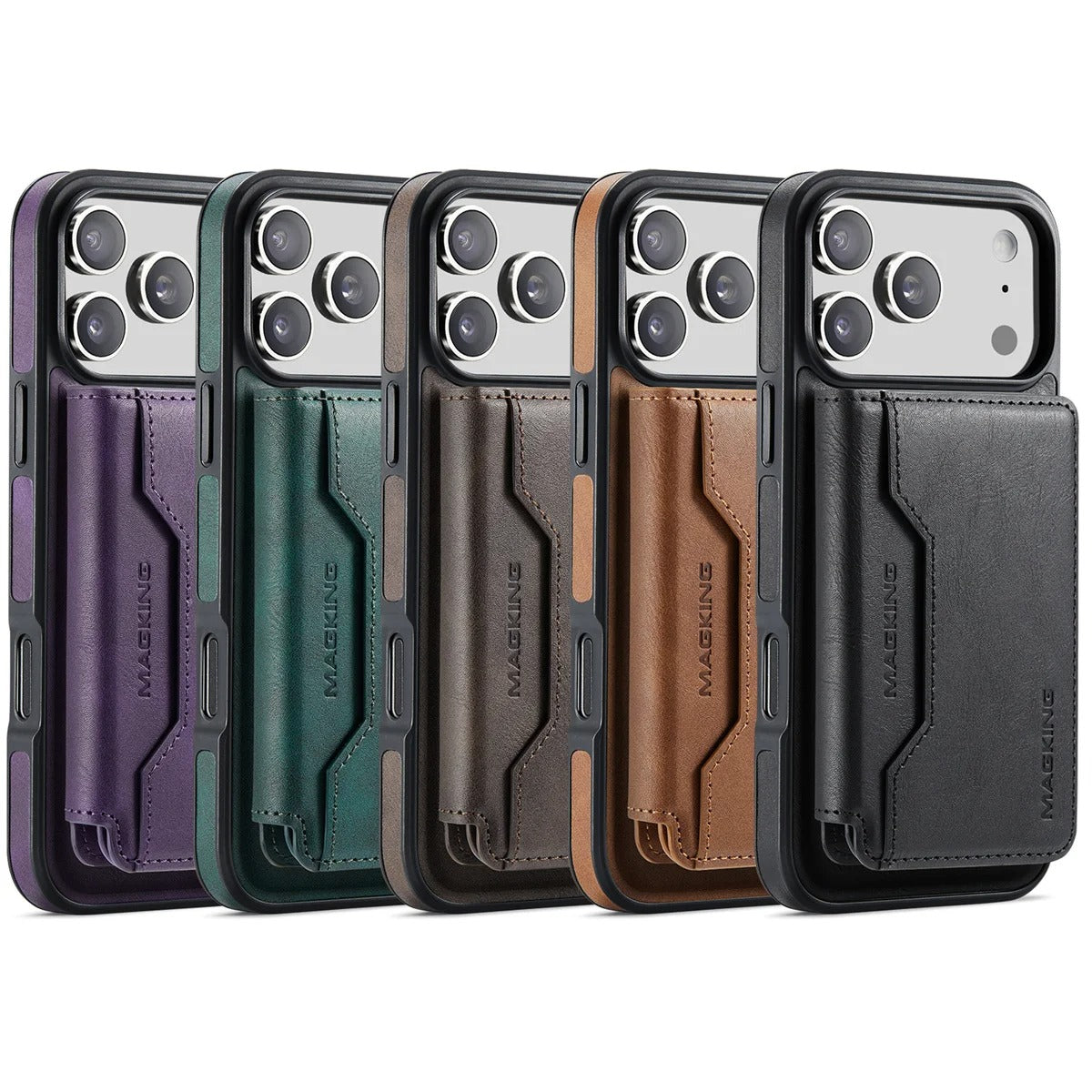 Elite iPhone Detachable Magnetic Leather Wallet Case, MagSafe-Compatible Card Holder with Shock Protection & Scratch Resistance