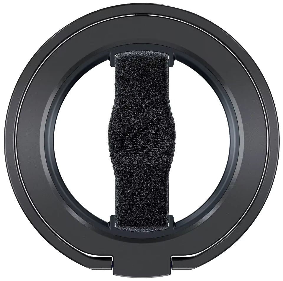 Elite iPhone Magnetic Phone Grip Stand, Slim Aluminum Finger Ring Holder with Elastic Strap, Strong MagSafe Hold & 360° Rotating Kickstand