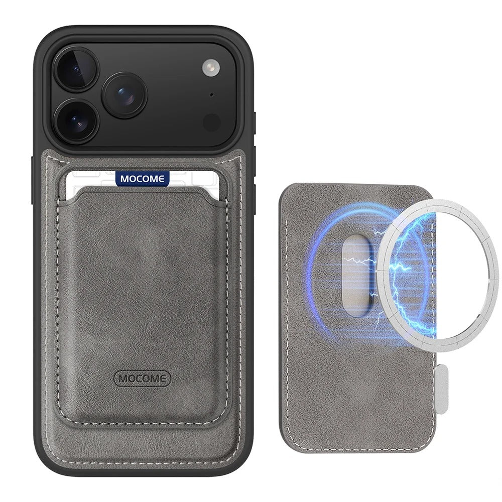 Elite iPhone Magnetic RFID Leather Wallet Case, MagSafe-Compatible Card Holder with Shock Protection & Secure Storage
