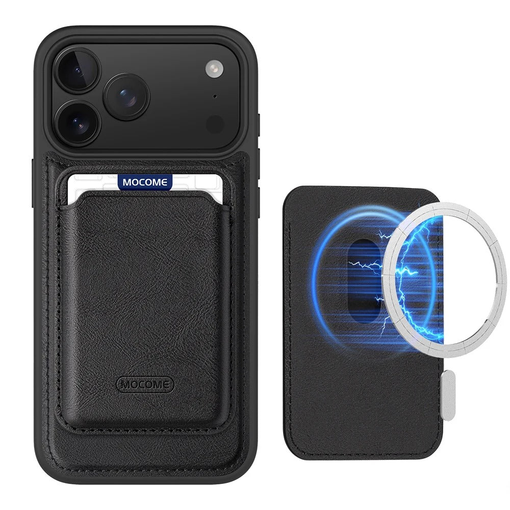 Elite iPhone Magnetic RFID Leather Wallet Case, MagSafe-Compatible Card Holder with Shock Protection & Secure Storage