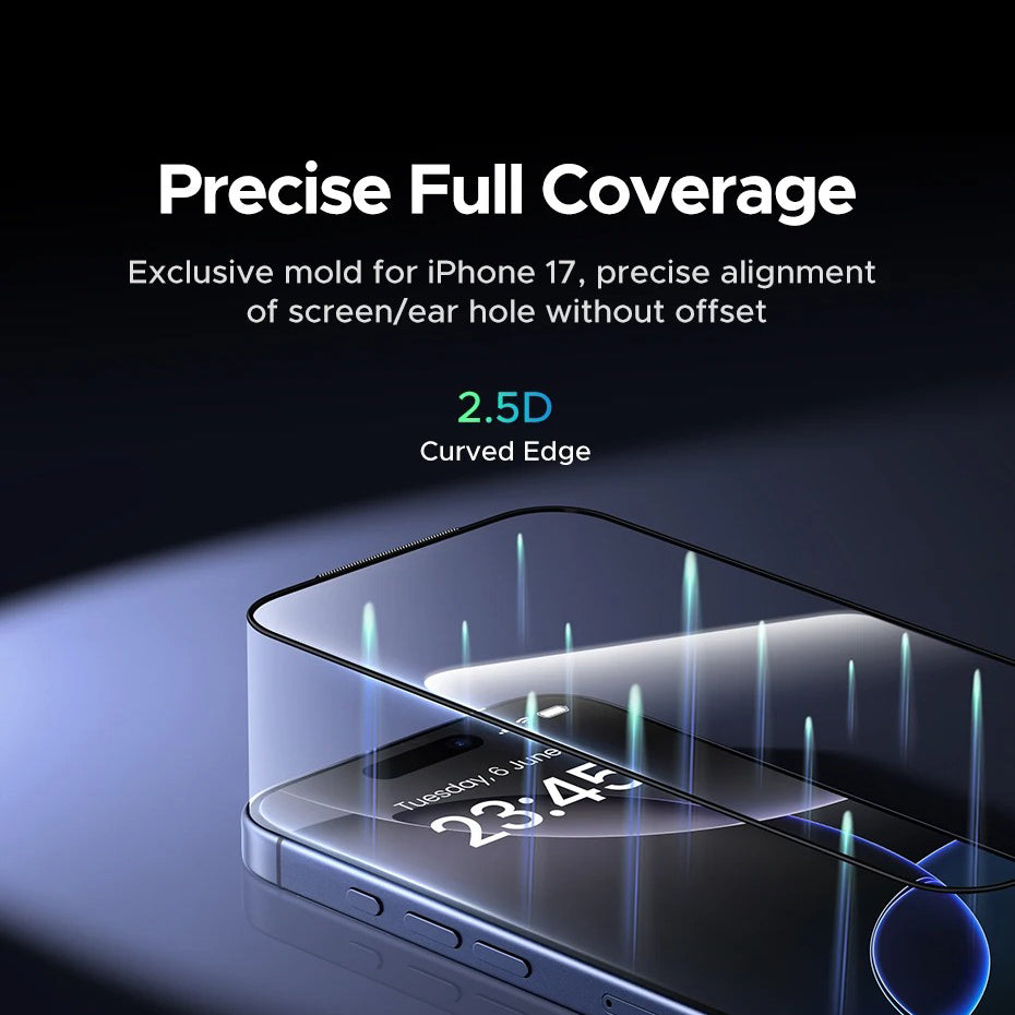 Elite iPhone Privacy Screen Protector – Anti-Spy Tempered Glass with Clear Display Visibility, Fingerprint Resistance, Scratch Defense & Shatter-Protective Front Film