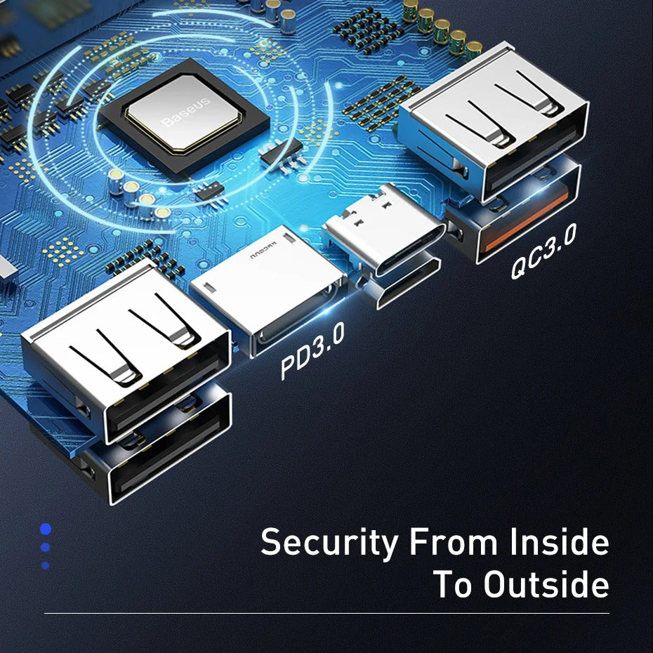 High-Quality 65W Fast Charging Power Bank 30000mAh with Built-In Cables, PD Two-Way Quick Charge External Battery Pack