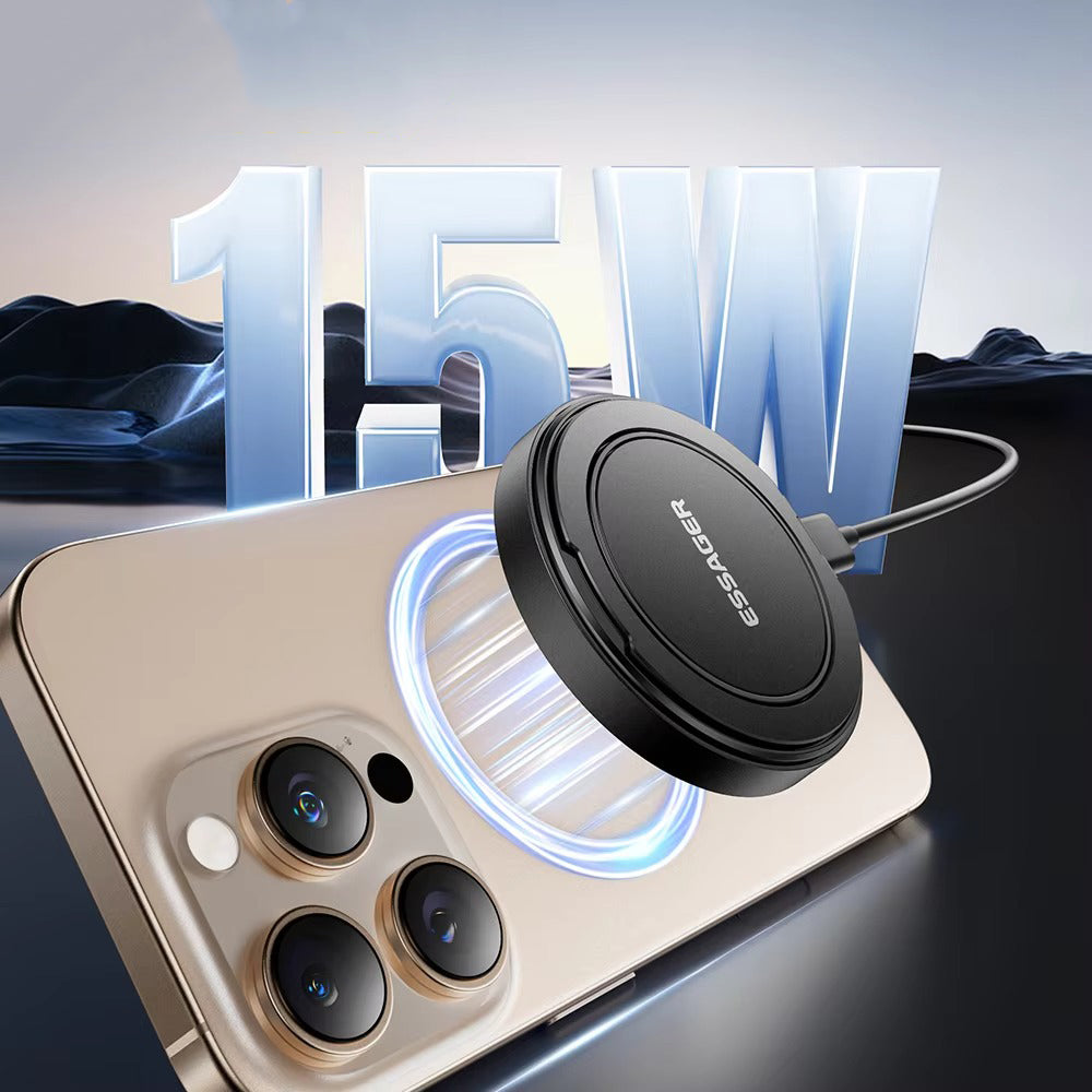 High-Quality Magnetic Wireless Charger Dock with 15W Fast Charging, Stable Stand Design & USB-C Power Input