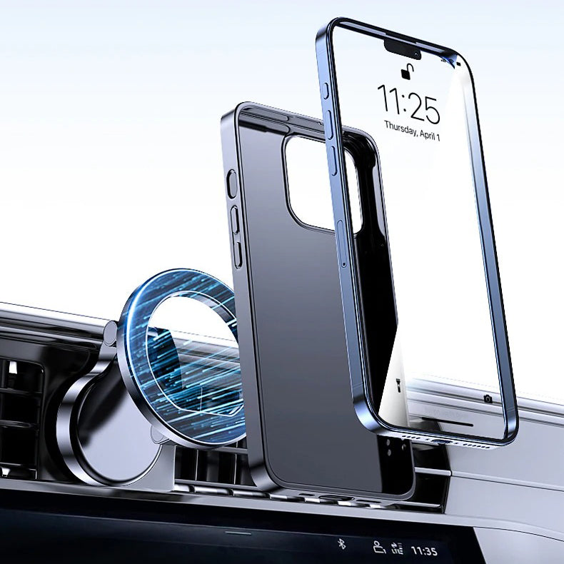 High-Quality iPhone MagSafe Magnetic Car Phone Holder, 360° Rotating Metal Mount with Strong Magnetic Grip for Dashboard Use