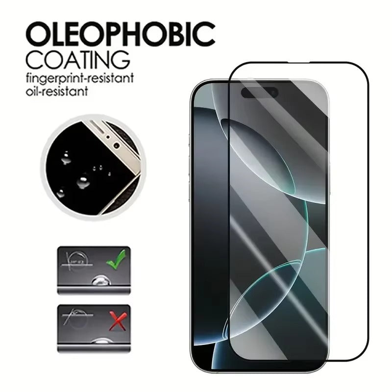 High-Quality iPhone Screen Protector in Tempered Glass – Clear Display Protection with Smudge Resistance, Scratch Defense & Shatter-Control Front Film