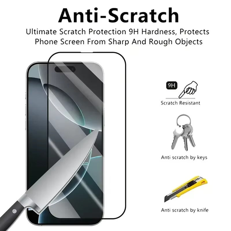 High-Quality iPhone Screen Protector in Tempered Glass – Clear Display Protection with Smudge Resistance, Scratch Defense & Shatter-Control Front Film