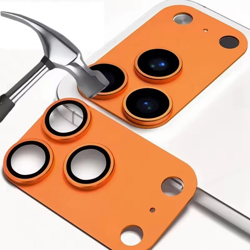 Impact-Ready iPhone Armor Camera Lens Protector, Metal Ring Tempered Glass Cover with Full Coverage, Scratch Resistance & Impact Protection