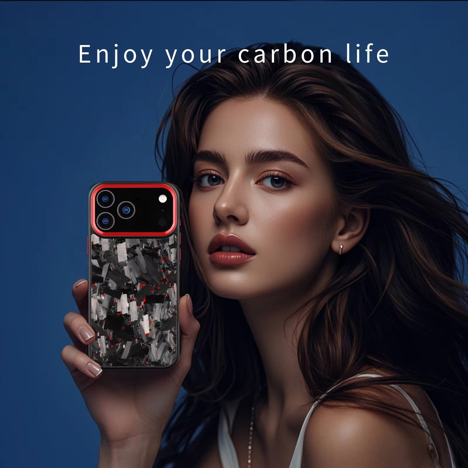 Impact-Ready iPhone Forged Carbon Fiber Case, MagSafe-Compatible Full Coverage Phone Cover with Metal Camera Lens & Button Protection