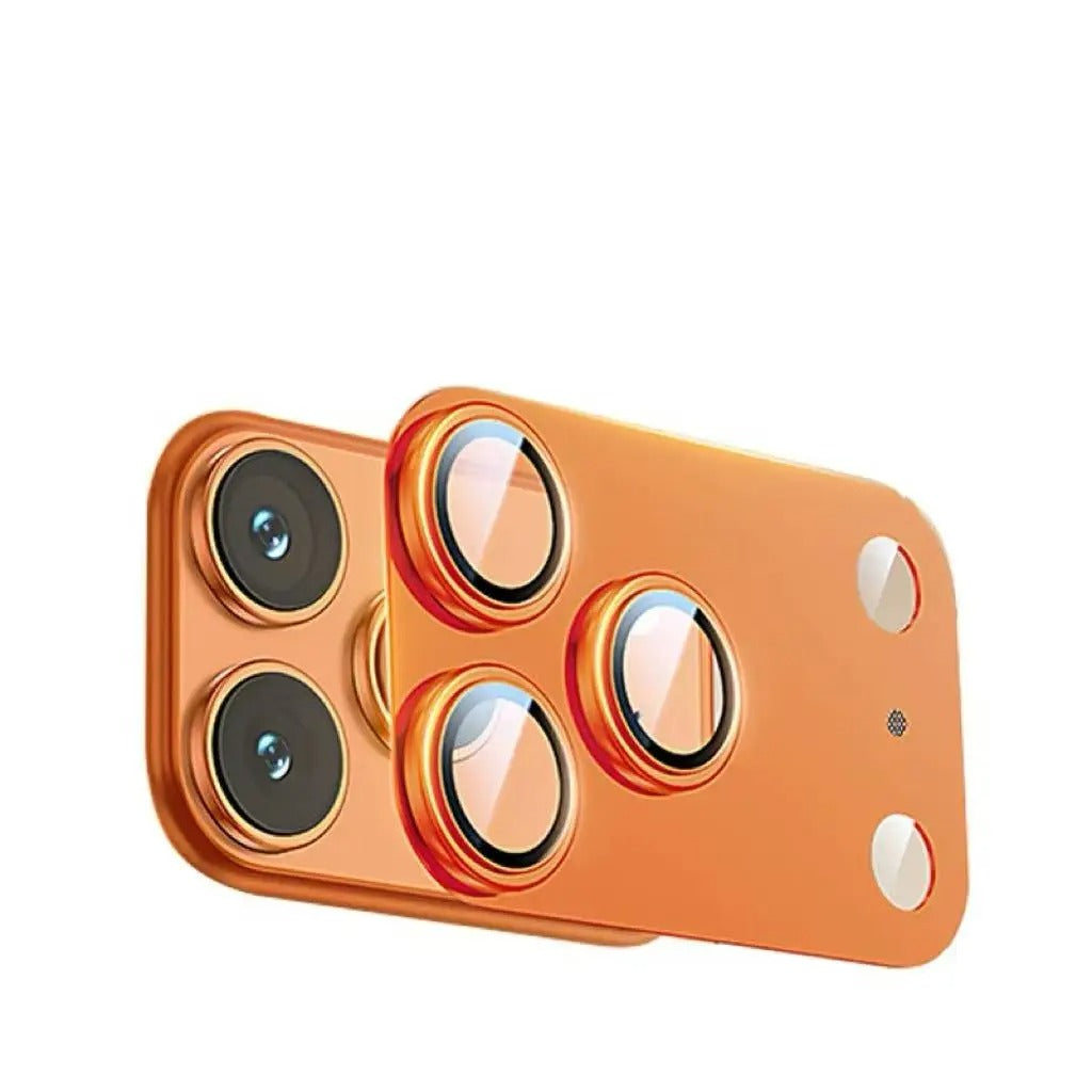 Impact-Ready iPhone Full-Cover Metal Camera Lens Protector, Tempered Glass Lens Cover with Metal Ring, Scratch Resistance & Shatter Protection