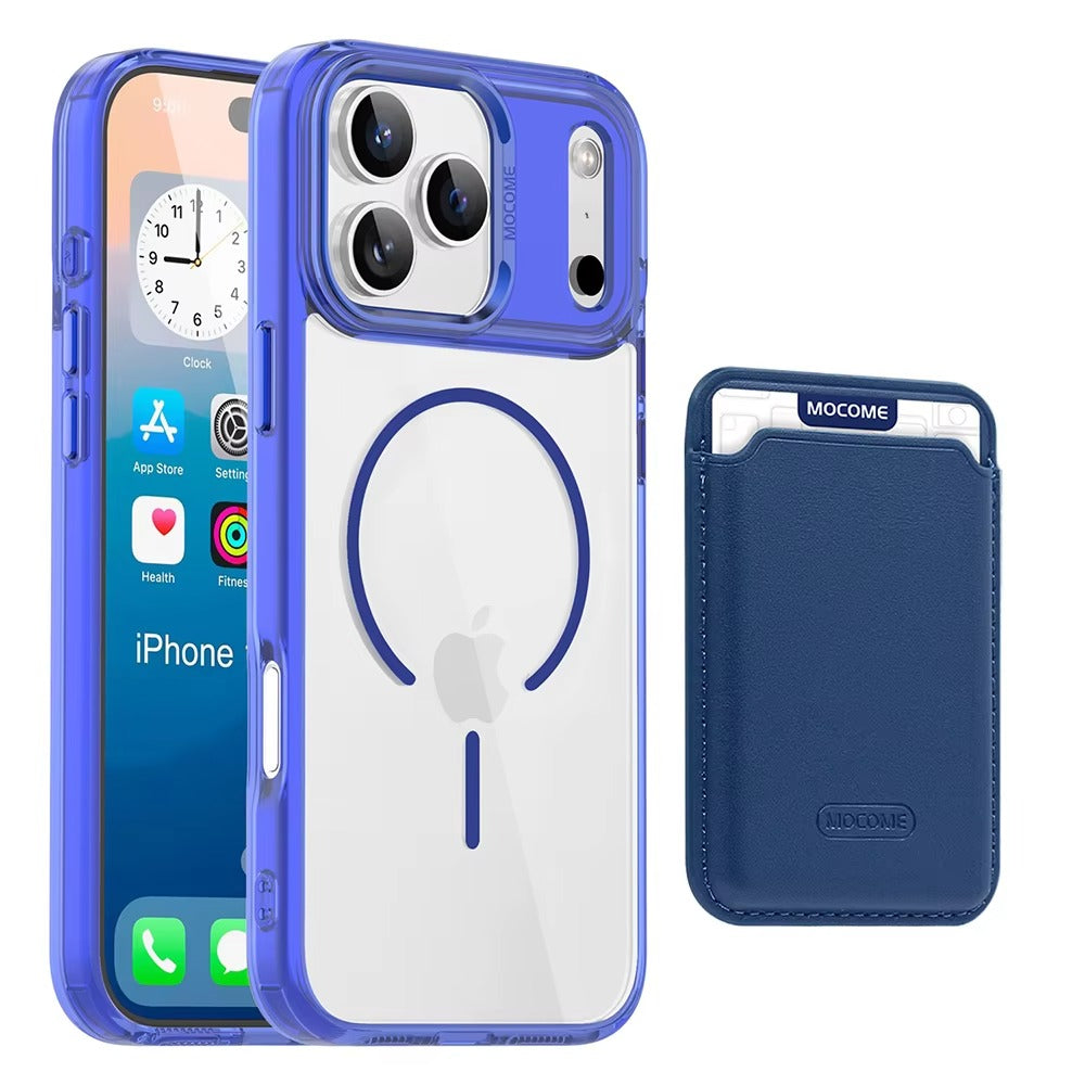 Impact-Ready iPhone Magnetic Case with Detachable Wallet, Shockproof TPU & PC Protective Cover, MagSafe-Compatible Card Holder Design