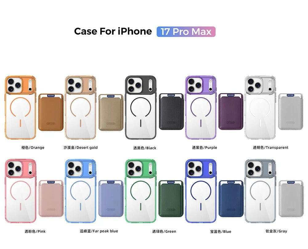 Impact-Ready iPhone Magnetic Case with Detachable Wallet, Shockproof TPU & PC Protective Cover, MagSafe-Compatible Card Holder Design