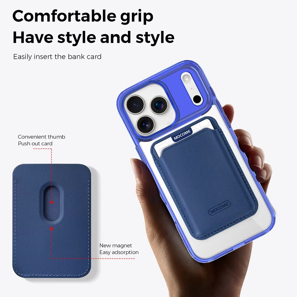 Impact-Ready iPhone Magnetic Case with Detachable Wallet, Shockproof TPU & PC Protective Cover, MagSafe-Compatible Card Holder Design