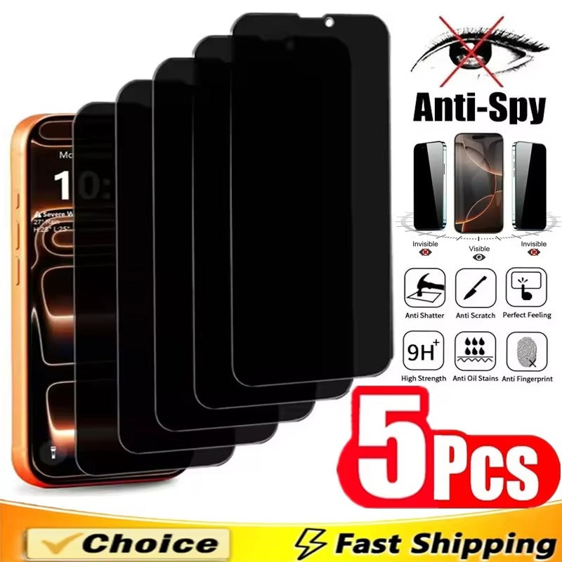 Impact-Ready iPhone Privacy Screen Protector – Full Cover Anti-Spy Tempered Glass with Fingerprint Resistance, Scratch Protection & Shatter-Resistant Display Shield