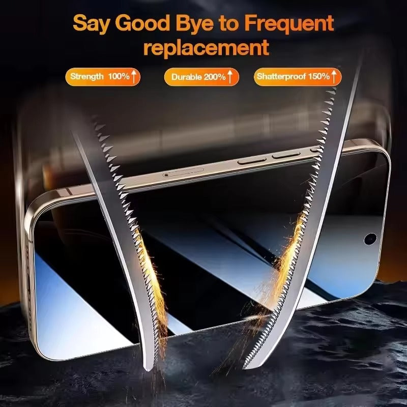 Impact-Ready iPhone Privacy Screen Protector – Full Cover Anti-Spy Tempered Glass with Fingerprint Resistance, Scratch Protection & Shatter-Resistant Display Shield