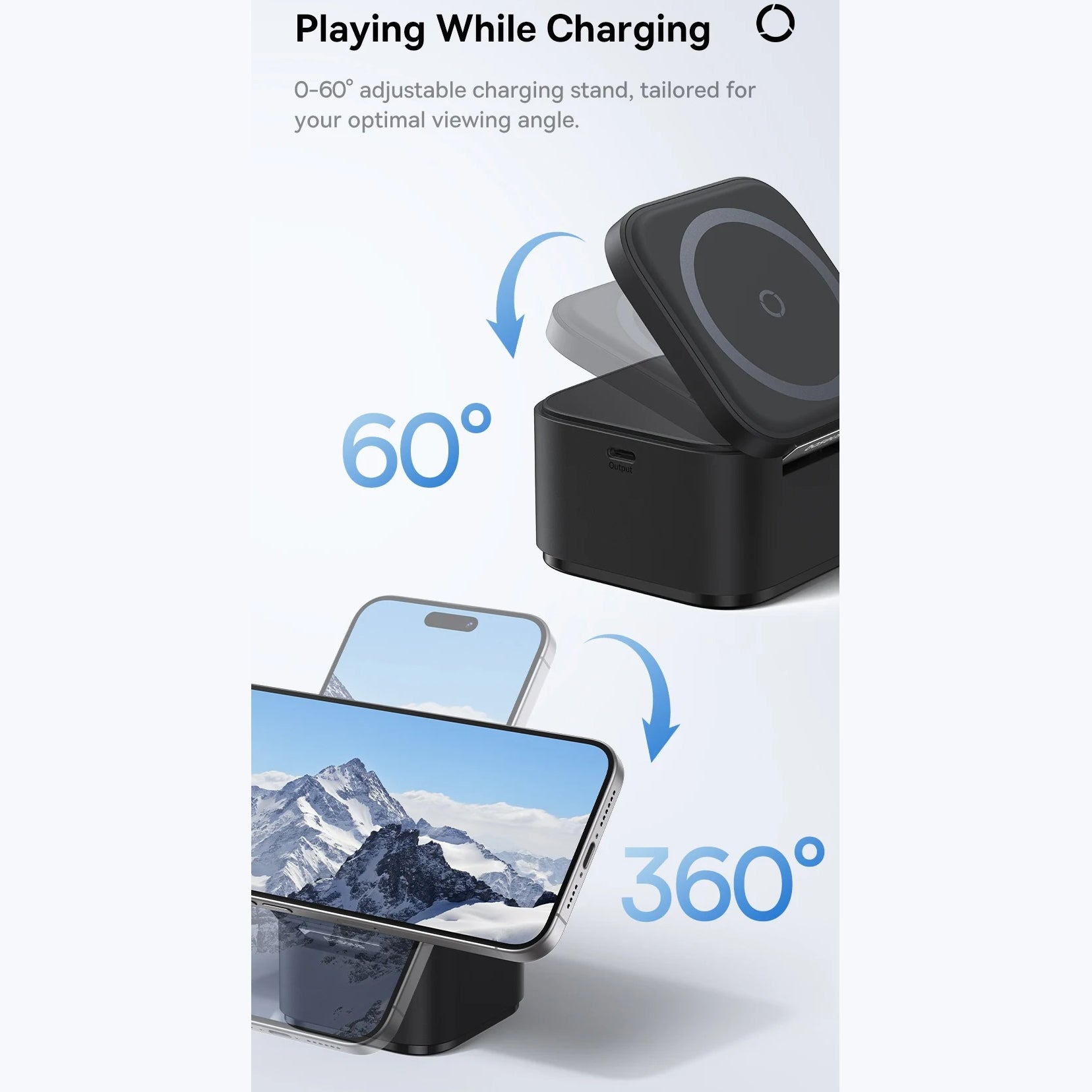 Luxury 3-in-1 Magnetic Wireless Charger Stand with 25W Fast Charging, 15W Wireless Output, Desktop Dock for Phones & Earphones