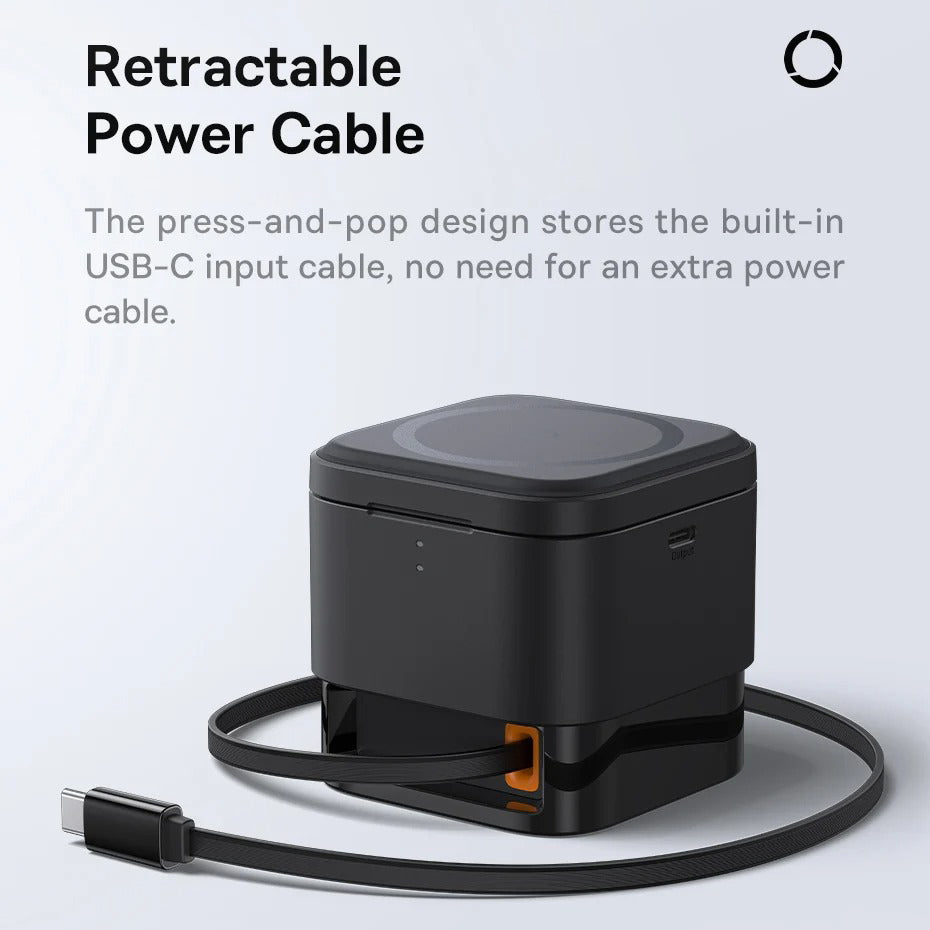 Luxury 3-in-1 Magnetic Wireless Charger Stand with 25W Fast Charging, 15W Wireless Output, Desktop Dock for Phones & Earphones