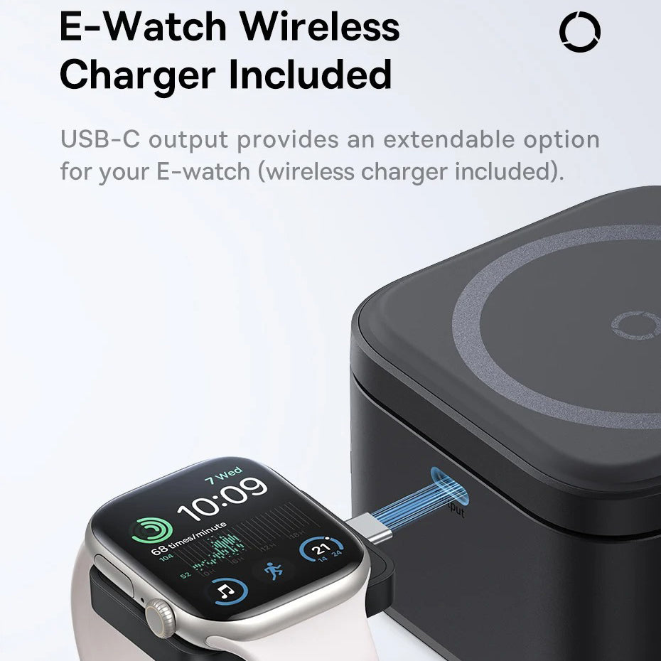 Luxury 3-in-1 Magnetic Wireless Charger Stand with 25W Fast Charging, 15W Wireless Output, Desktop Dock for Phones & Earphones