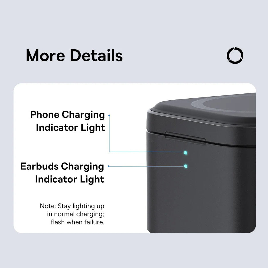 Luxury 3-in-1 Magnetic Wireless Charger Stand with 25W Fast Charging, 15W Wireless Output, Desktop Dock for Phones & Earphones