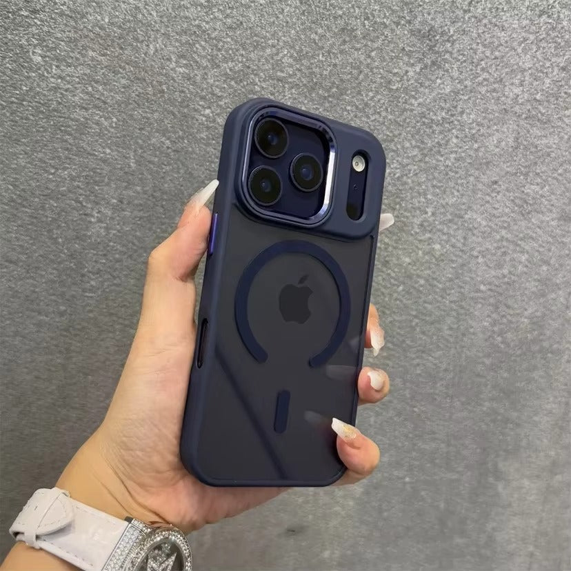 Luxury iPhone Case — Acrylic MagSafe Transparent PC+TPU Full Coverage with Camera Lens Protection, Shockproof, Anti-Fingerprint, Wireless-Charging Compatible Design