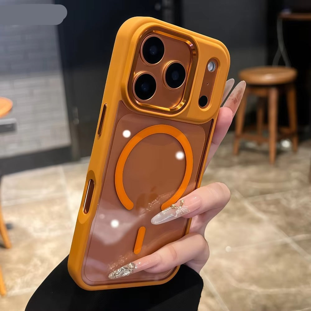 Luxury iPhone Case — Acrylic MagSafe Transparent PC+TPU Full Coverage with Camera Lens Protection, Shockproof, Anti-Fingerprint, Wireless-Charging Compatible Design