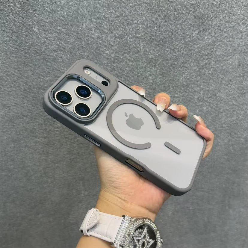 Luxury iPhone Case — Acrylic MagSafe Transparent PC+TPU Full Coverage with Camera Lens Protection, Shockproof, Anti-Fingerprint, Wireless-Charging Compatible Design