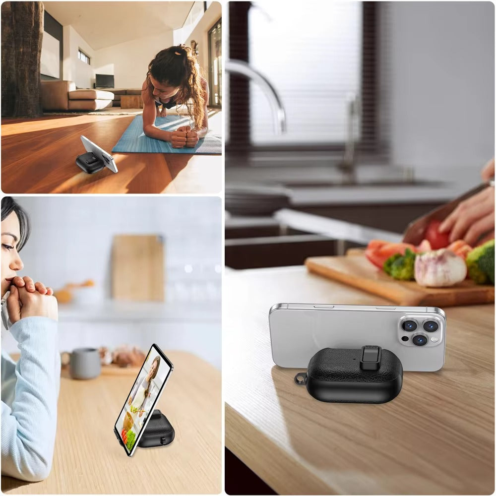 Luxury AirPods Pro 3 Leather-Texture Protective Case with Secure Lock, Invisible Phone Stand, Shockproof Dustproof Design & Wireless Charging Support