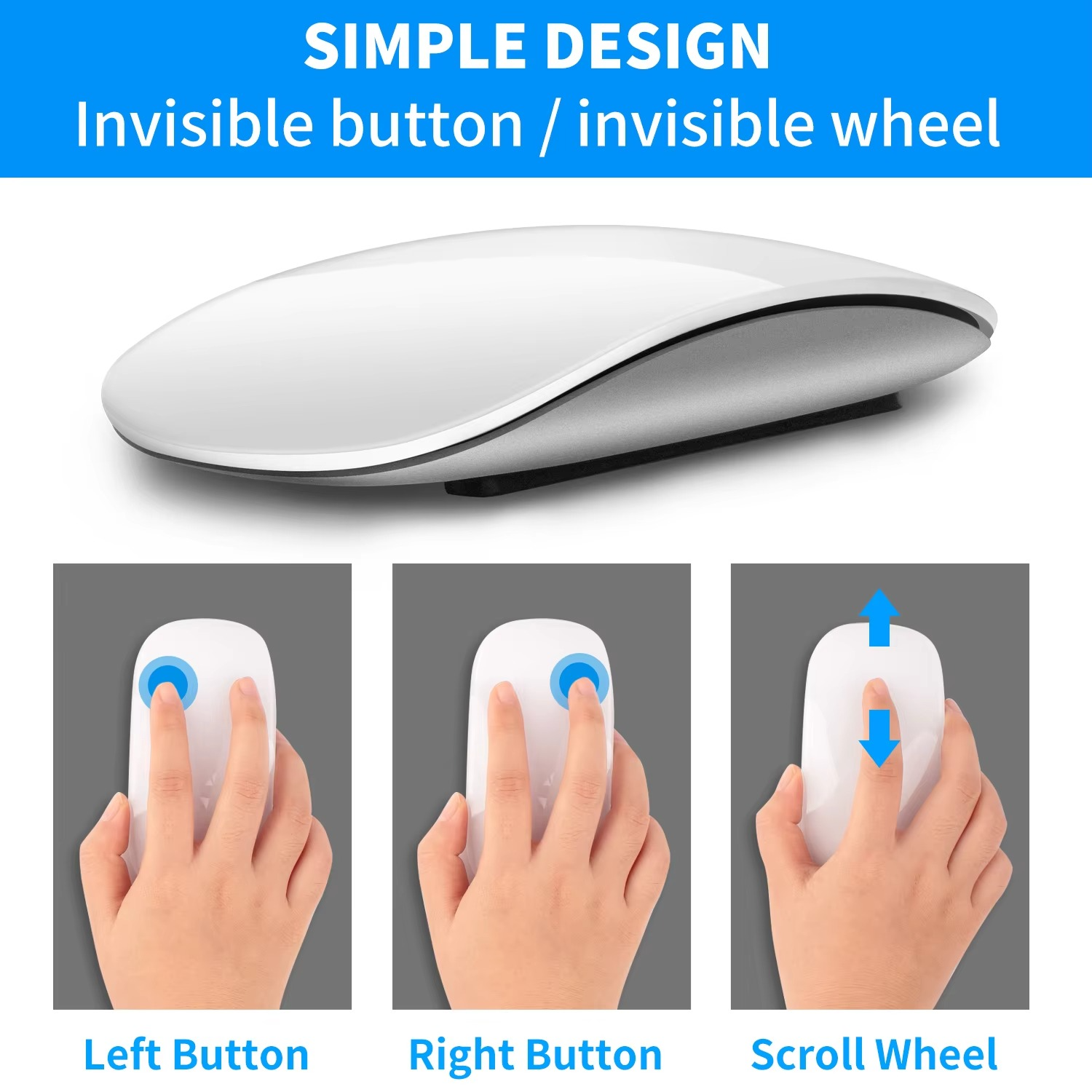 Luxury Apple Magic Mouse – Wireless Bluetooth Multi-Touch Mouse for MacBook, iMac & iPad