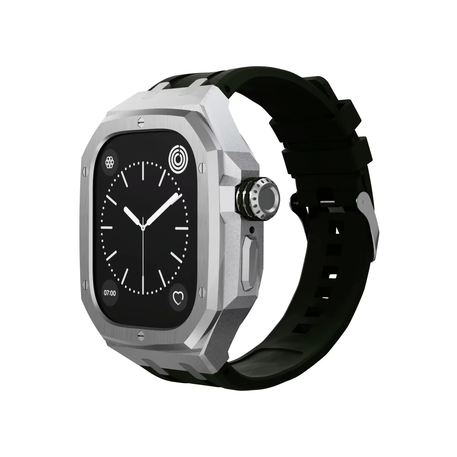 Luxury Apple Watch Stainless Steel Case & Strap Mod Kit, Premium Upgrade Protective Frame & Metal Band Set