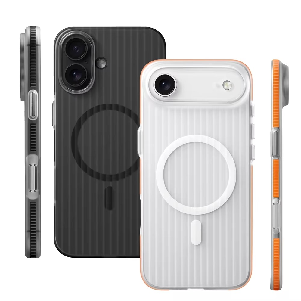 Luxury Corrugated Pattern iPhone Case — Magnetic Magsafe Wireless Charging Cover, Shockproof Hard PC, Non-Slip Matte Finish, Anti-Fingerprint, Dustproof