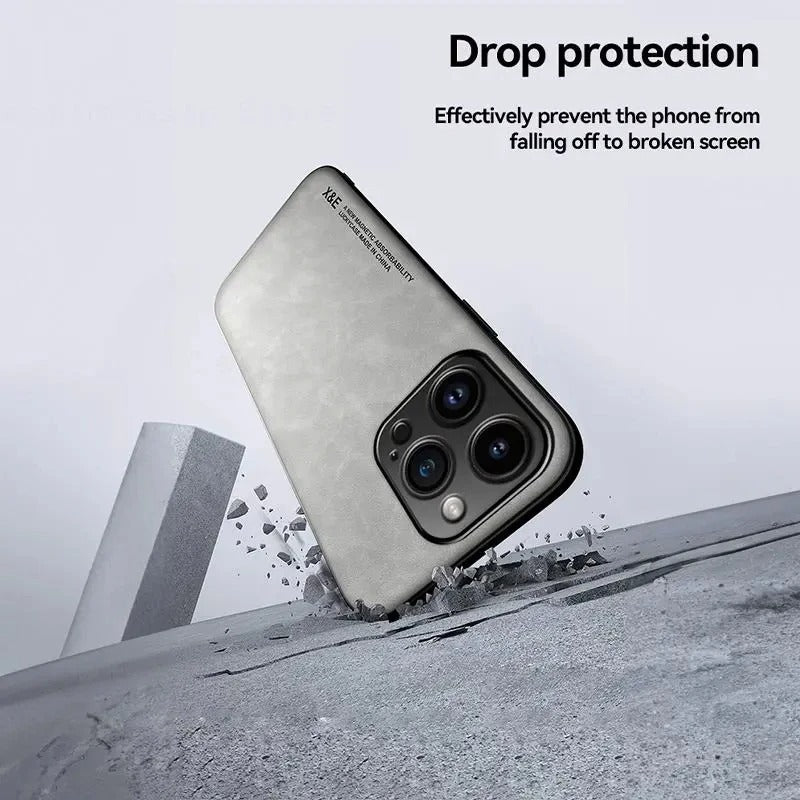 Luxury Magnetic iPhone Case — Car Holder Protective Cover, Anti-Fingerprint, Anti-Scratch, Lightweight Half-Wrapped Coque Fundas
