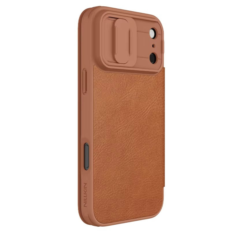 Luxury iPhone Case — Shockproof Flip Leather Wallet Cover with Camera Slider Protection, Anti-Fingerprint Dustproof Design