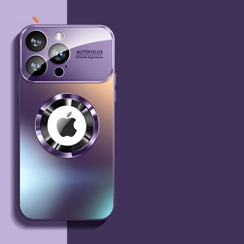 Luxury Large Window Magnetic iPhone Case — Magsafe Wireless Charging, Lens Protection, Shockproof Half-Wrapped Cover, Anti-Fingerprint, Non-Slip Finish