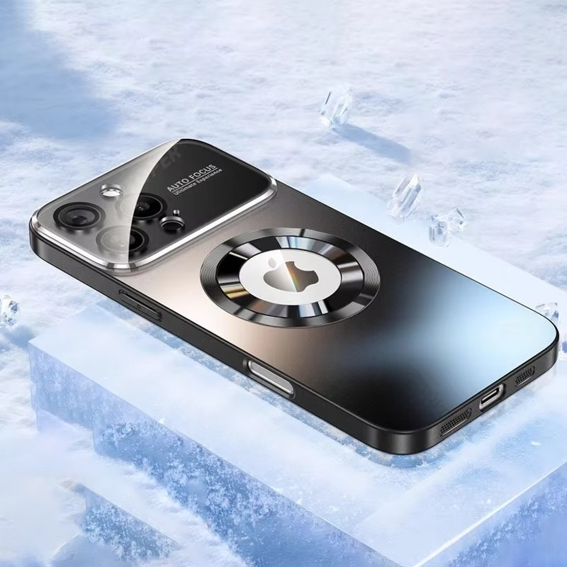 Luxury Titanium Sanding Magnetic iPhone Case — Magsafe Wireless Charging, Shockproof Half-Wrapped Cover with Glass Lens Protection, Anti-Fingerprint, Non-Slip Finish