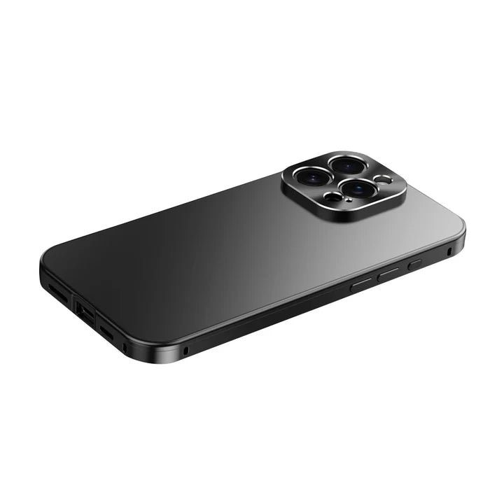 Luxury iPhone Case MagSafe Compatible Shockproof Camera Lens Protection — Matte Titanium Alloy Frame, Magnetic Slim Cover, Anti-Fingerprint, Drop Resistant