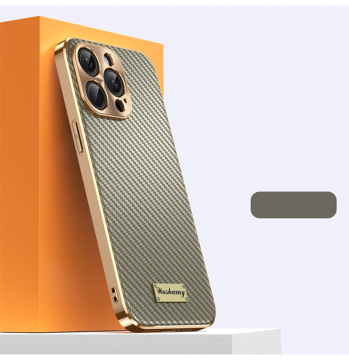 Luxury iPhone Case 3D Carbon Fiber Leather Cover — Plated Finish, Alloy Metal Lens Protection, Shockproof Non-Slip Design, Dustproof and Anti-Fingerprint