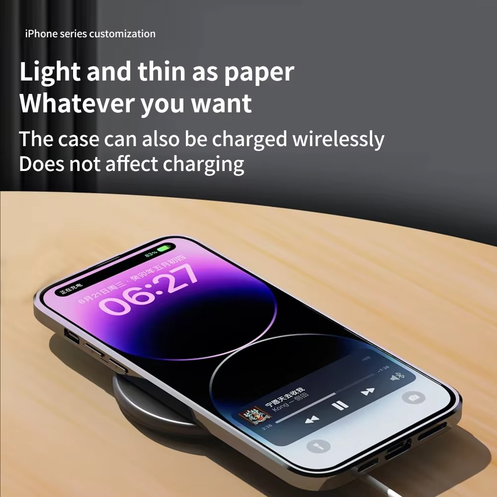 Luxury iPhone Case Genuine Cowhide Leather Back Cover — Full Camera Lens Protection, Plated Edges, Anti-Fingerprint Matte Finish, Wireless Charging Compatible