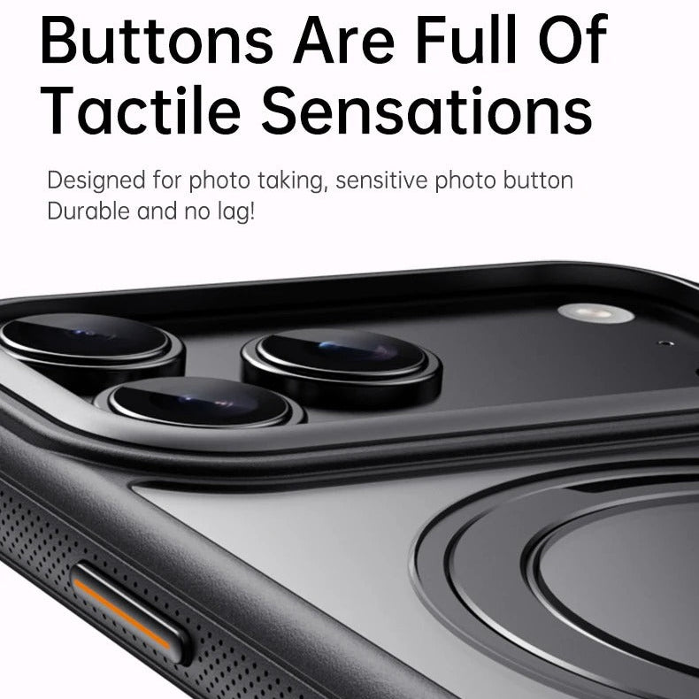 Luxury iPhone Case — 360° Mechanical Torque Rotating Stand Magnetic MagSafe Shockproof Cover