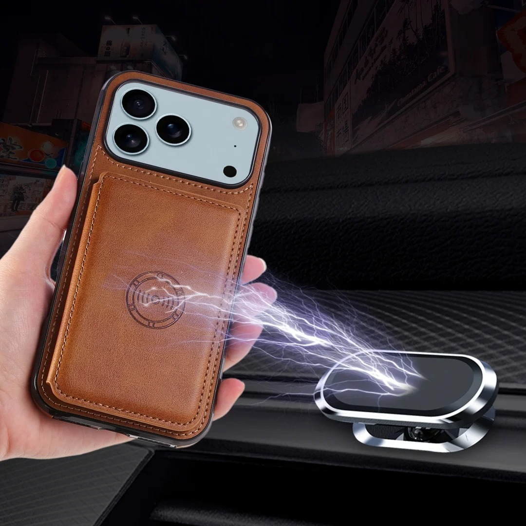 Luxury iPhone Case — Anti-Theft Magnetic Leather Wallet with RFID Blocking, Full Protection, Card Slots & Shockproof Design