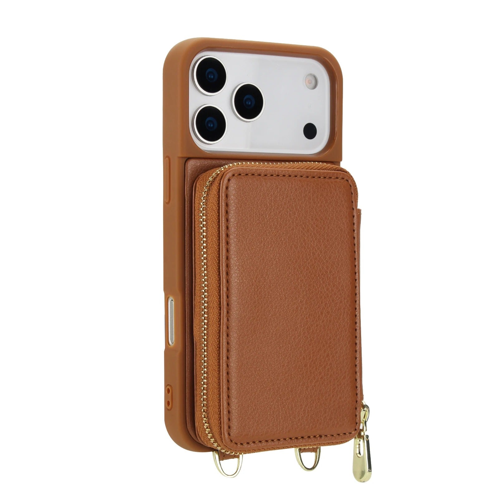 Luxury iPhone Case — Crossbody Zipper Wallet Flip Leather Cover with Card Slot, RFID Pocket and Secure Shoulder Strap Design