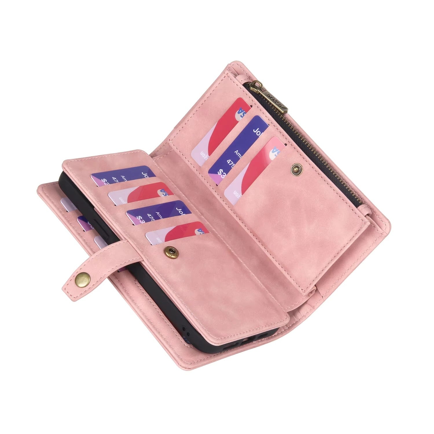 Luxury iPhone Case — Flip Leather Wallet Cover with Magnetic Closure, Dual-Layer Shockproof Protection, Card Slots & Non-Slip Lanyard Design