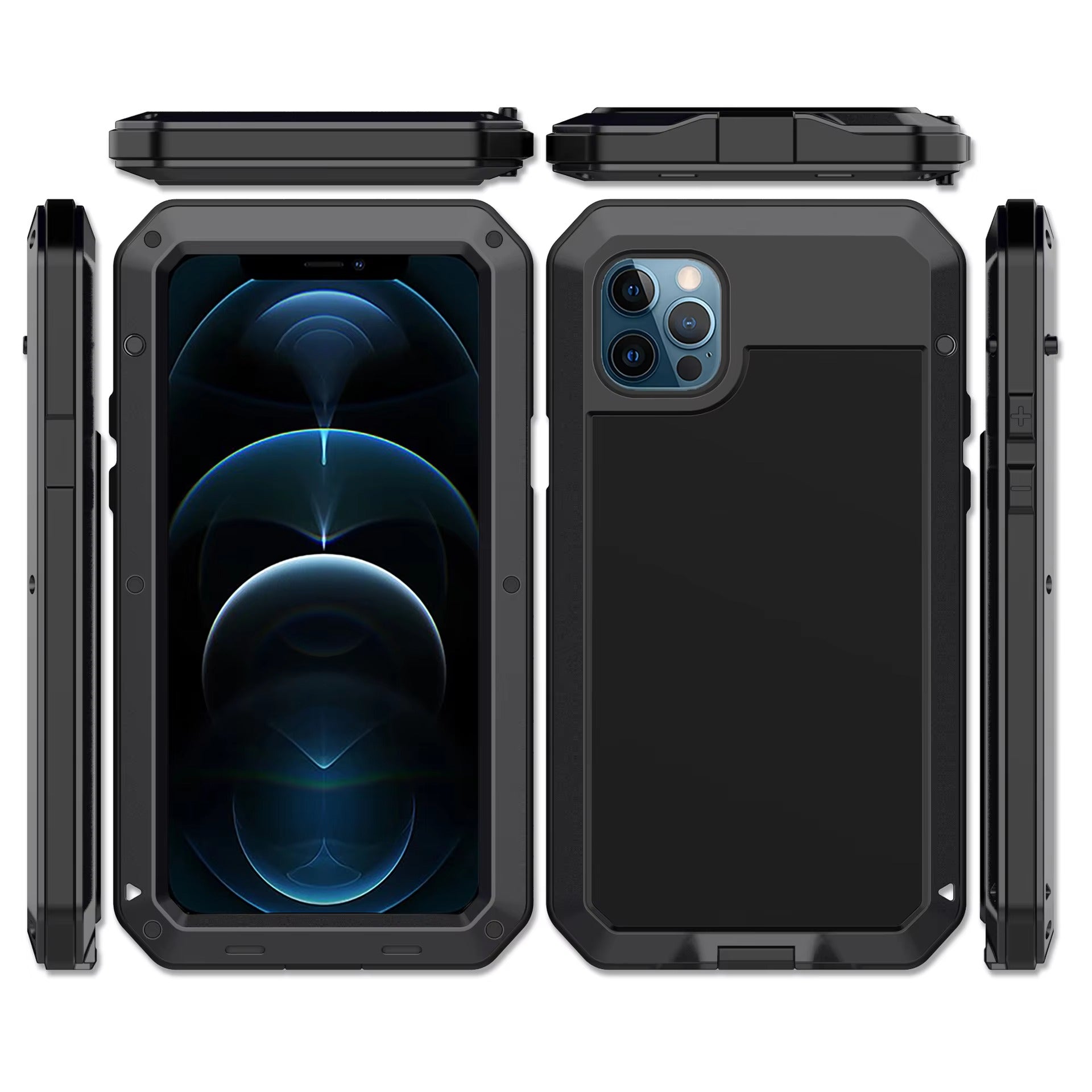 Luxury iPhone Case — Heavy-Duty Full-Coverage Aluminum Alloy Armor Protective Cover with Shockproof Waterproof Design