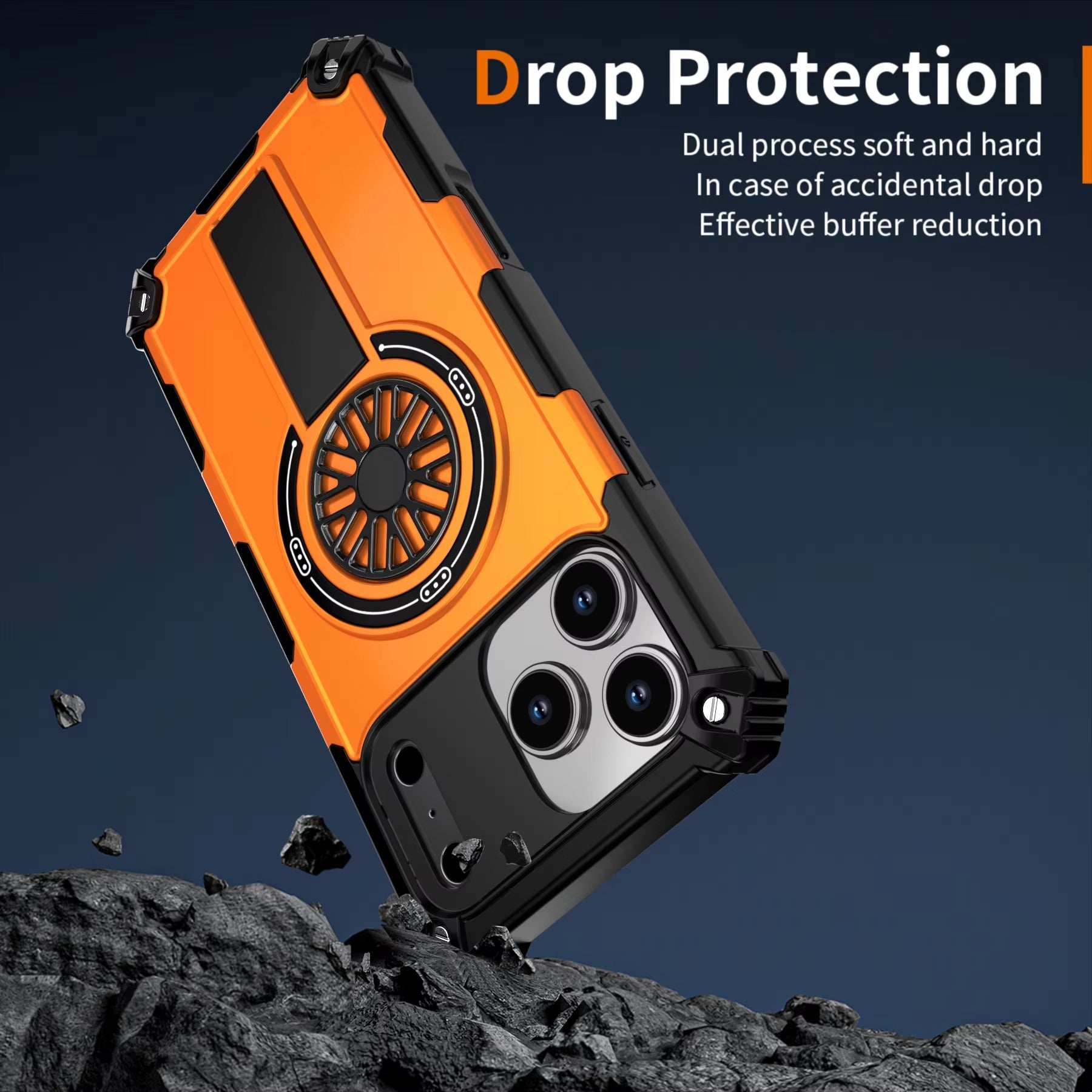Luxury iPhone Case — Heavy-Duty Rugged Armor Magnetic MagSafe Wireless Charging Bracket Cover