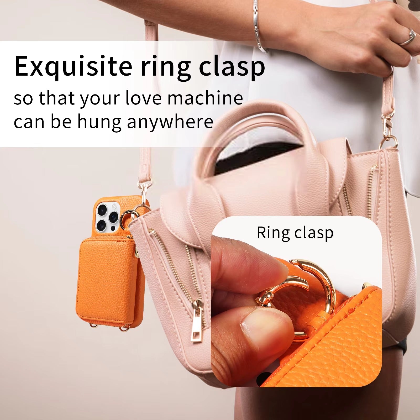 Luxury iPhone Case — High-Quality Faux Leather Crossbody Wallet with Card Slots, Ring Holder, Shockproof Anti-Scratch Full-Protection Design