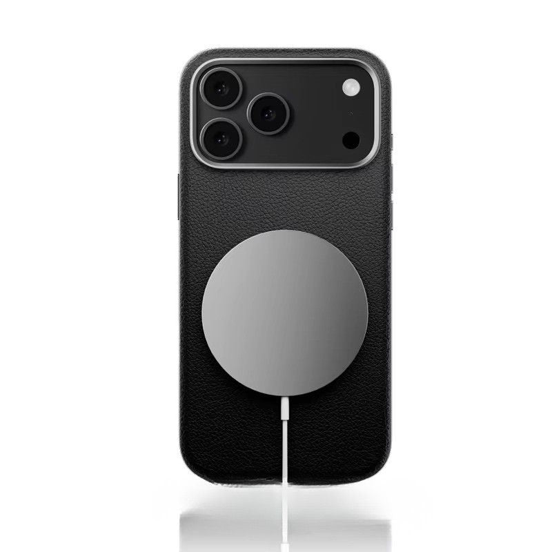 Luxury iPhone Case — Leather Magnetic Cover with MagSafe Charging, Camera Button Access and Full-Protection Artificial Leather Design