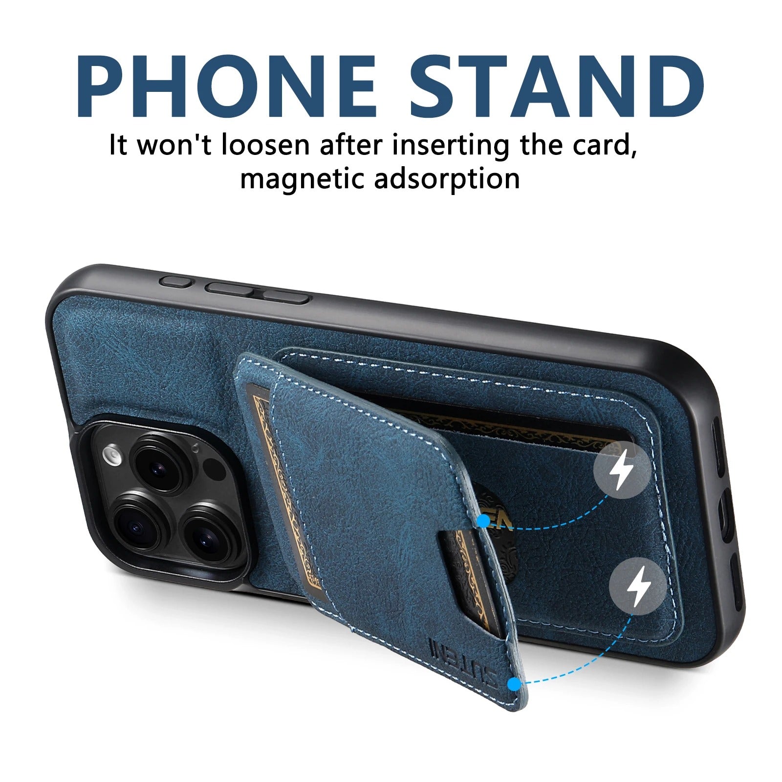 Luxury iPhone Case — Leather Magnetic Wallet Cover with Card Holder Pocket, Non-Slip Anti-Scratch Protection & Slim Business Design