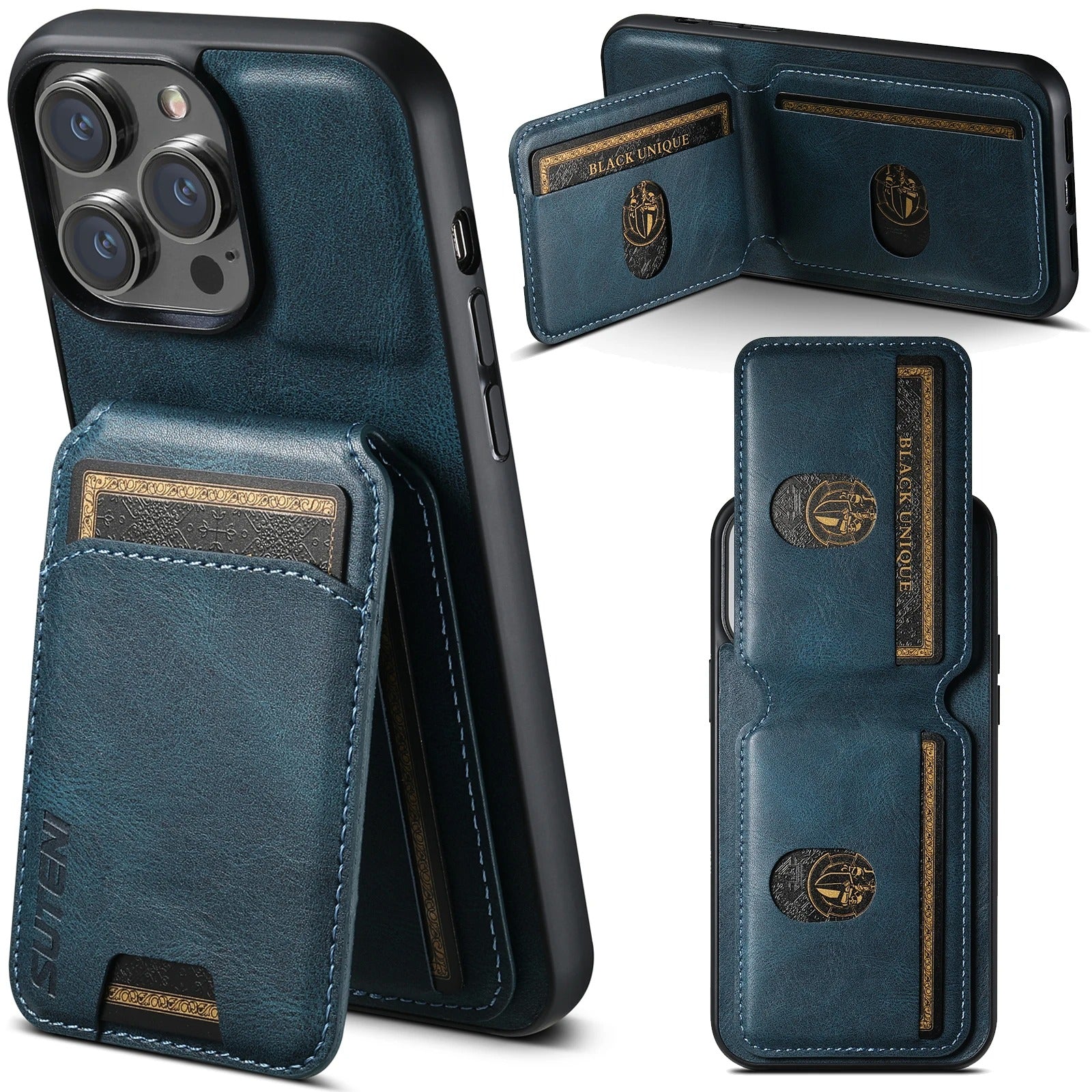 Luxury iPhone Case — Leather Magnetic Wallet Cover with Card Holder Pocket, Non-Slip Anti-Scratch Protection & Slim Business Design