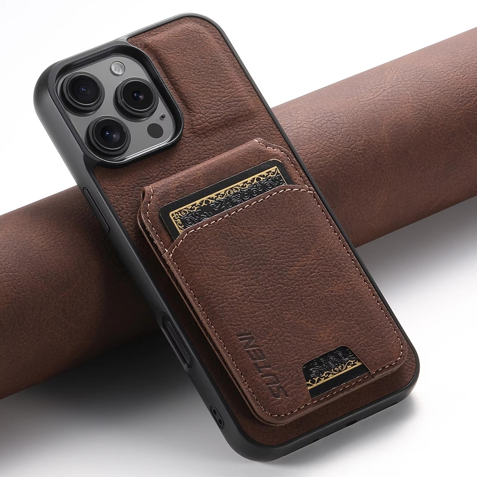 Luxury iPhone Case — Leather Magnetic Wallet Cover with Card Holder Pocket, Non-Slip Anti-Scratch Protection & Slim Business Design