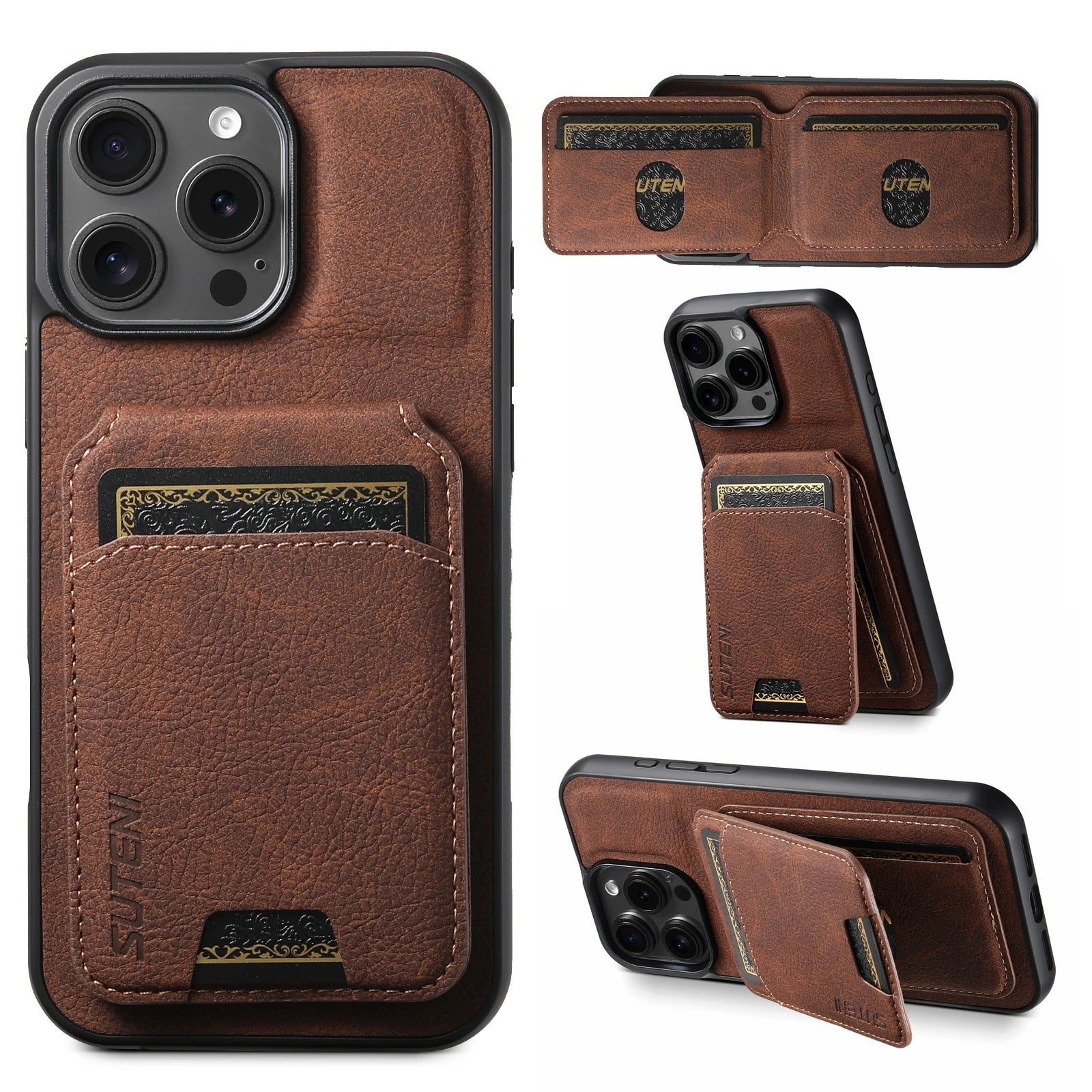 Luxury iPhone Case — Leather Magnetic Wallet Cover with Card Holder Pocket, Non-Slip Anti-Scratch Protection & Slim Business Design