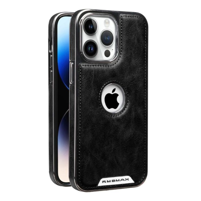 Luxury iPhone Case — Leather Shockproof Protective Cover with Anti-Fingerprint Anti-Scratch Dustproof Non-Slip Design and Easy-Access Cutouts